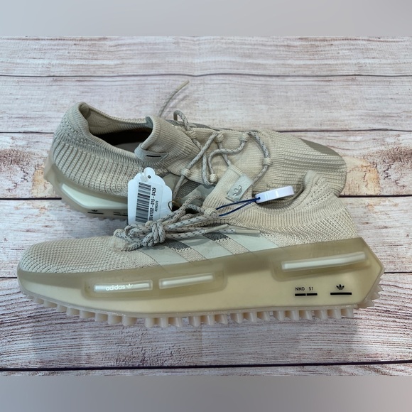 NEW Adidas NMD S1 Lace Up Sneakers Pharrell Size 11 Beige - Picture 1 of 4